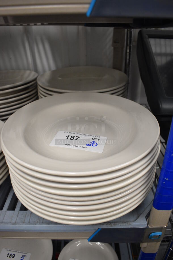 20 White Ceramic Pasta Plates. 11.75x11.75x2. 20 Times Your Bid!