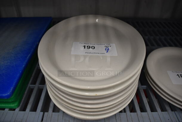 9 White Ceramic Oval Plates. 9.5x12x1. 9 Times Your Bid!