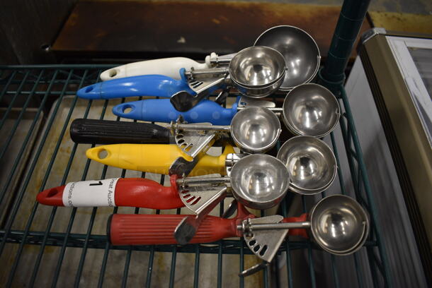7 Various Metal Scoopers. Includes 10". 7 Times Your Bid!