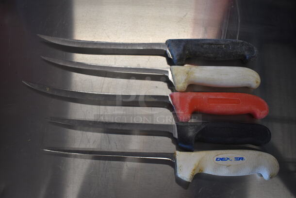 5 SHARPENED Stainless Steel Boning Knives. Includes 13". 5 Times Your Bid!