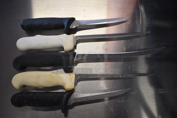 5 SHARPENED Stainless Steel Boning Knives. Includes 11". 5 Times Your Bid!