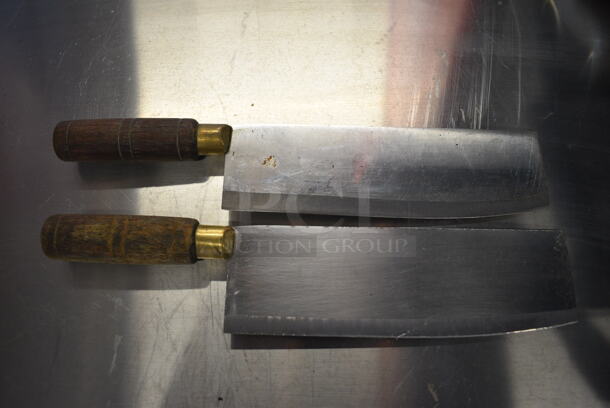 2 SHARPENED Stainless Steel Cleaver Knives. 12". 2 Times Your Bid!