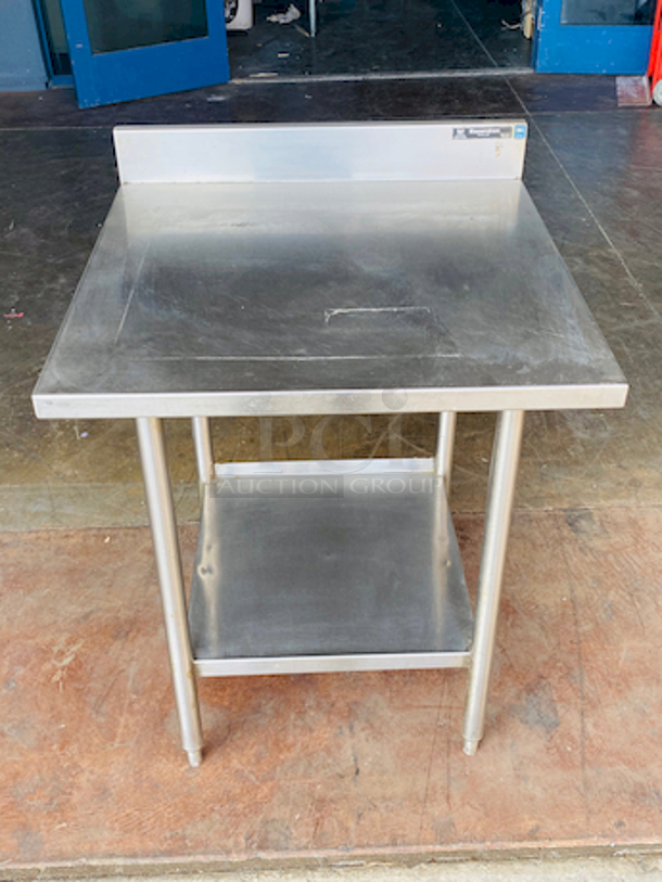 BEAUTIFUL! Wasserstrom 30x30 Stainless Steel Table with 4" Backsplash and Under Shelf. 

30x30x40