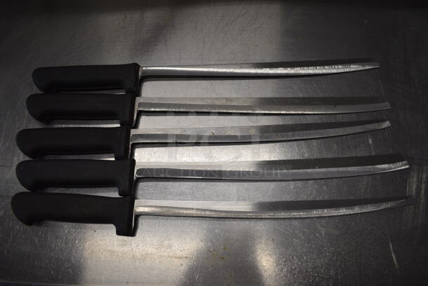5 SHARPENED Stainless Steel Sashimi Knives. Includes 19". 5 Times Your Bid!