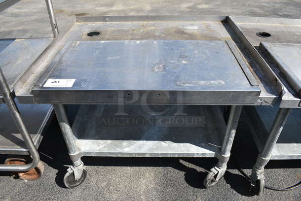 Stainless Steel Equipment Stand w/ Metal Undershelf on Commercial Casters. 36x30x26