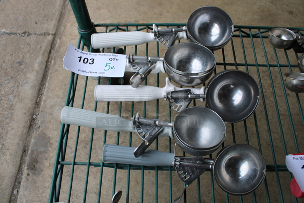 5 Various Metal Scoopers. Includes 9". 5 Times Your Bid!