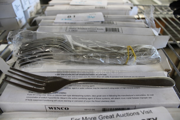 36 BRAND NEW IN BOX! Winco Metal Windsor Dinner Forks. 7.5". 36 Times Your Bid!