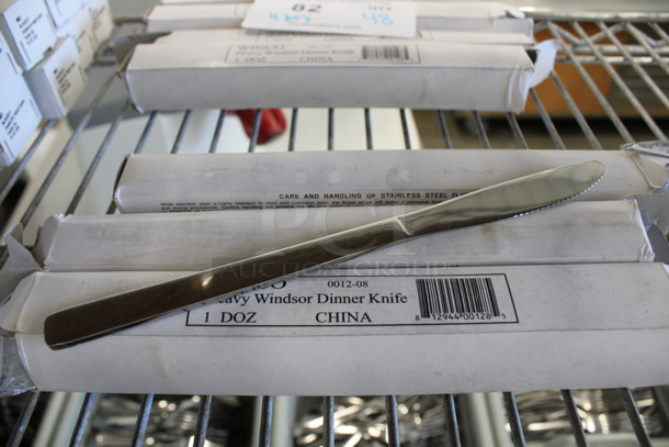 48 BRAND NEW IN BOX! Winco Metal Windsor Dinner Knives. 8.5". 48 Times Your Bid!