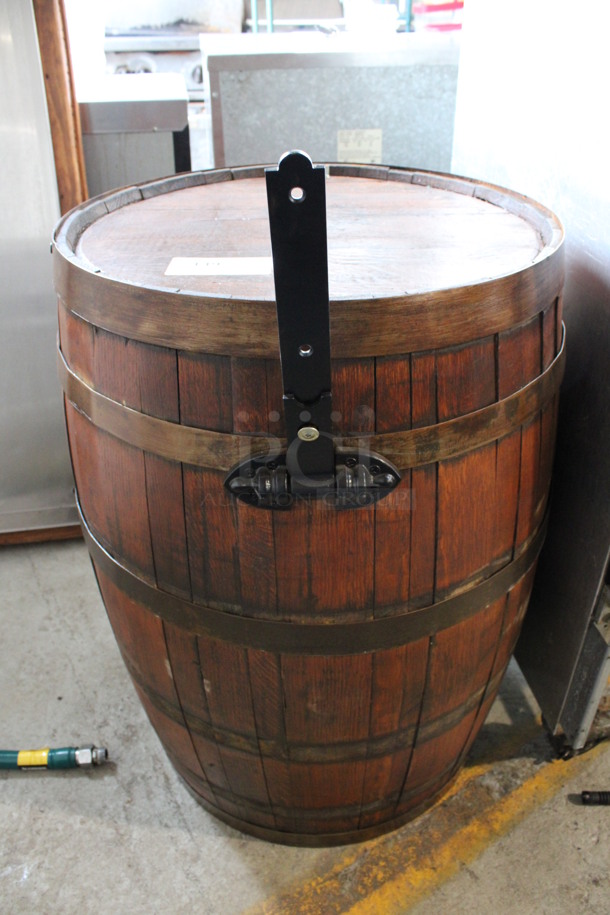 White Oak Barrel w/ Bunghole Cork. 24x24x40