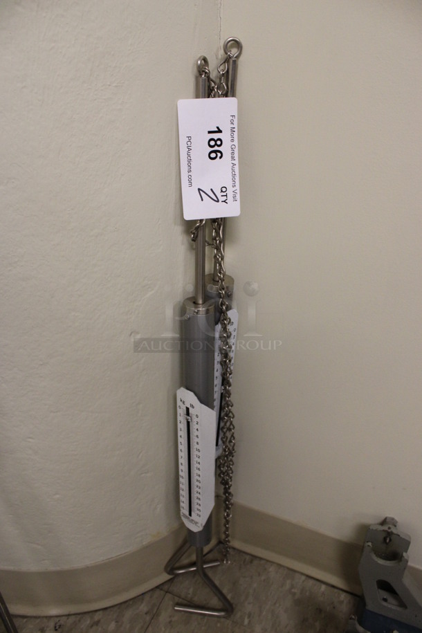 2 Sargent Welch Metal Weighing Poles. 28". 2 Times Your Bid! (Room 105)