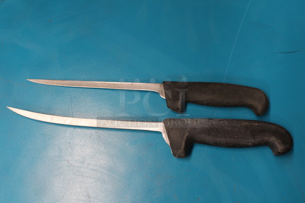2 Sharpened Stainless Steel Boning Knives. Includes 12". 2 Times Your Bid!