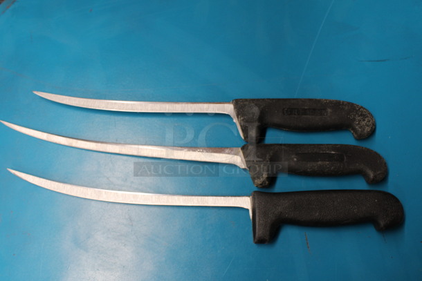 3 Sharpened Stainless Steel Boning Knives. Includes 14". 3 Times Your Bid!