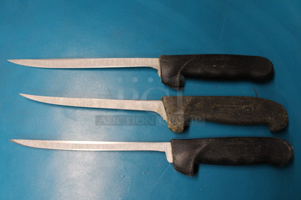 3 Sharpened Stainless Steel Boning Knives. Includes 12". 3 Times Your Bid!