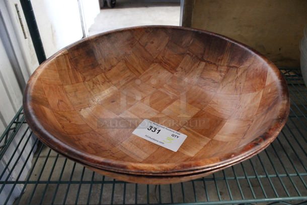 3 Wood Pattern Bowls. 19.5x19.5x4.5. 
3 Times Your Bid!
