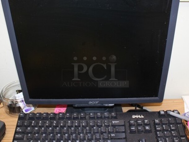 Acer 15" Computer Monitor With Dell Keyboard