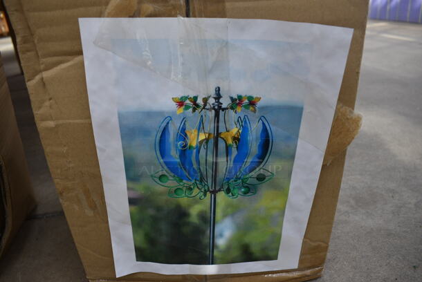 BRAND NEW IN BOX! Evergreen 75" High Metal Wind Spinner. (greenhouse)