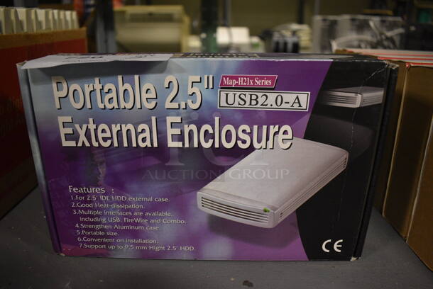 3 BRAND NEW IN BOX! Portable 2.5" External Enclosure. 3 Times Your Bid! (south basement 012)