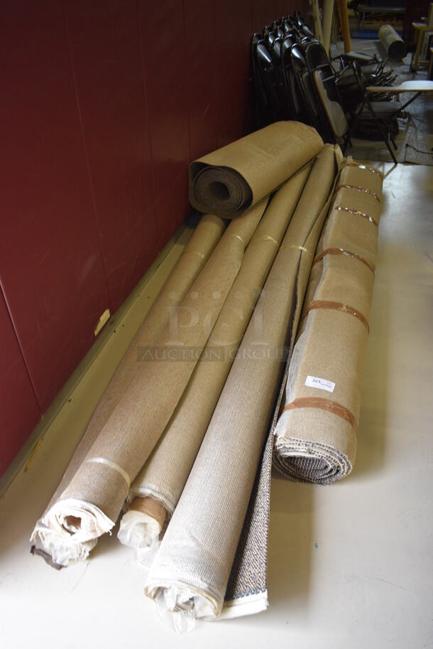 6 Various Rolls of Carpet. Includes 148". 6 Times Your Bid! (Middle School Gym)