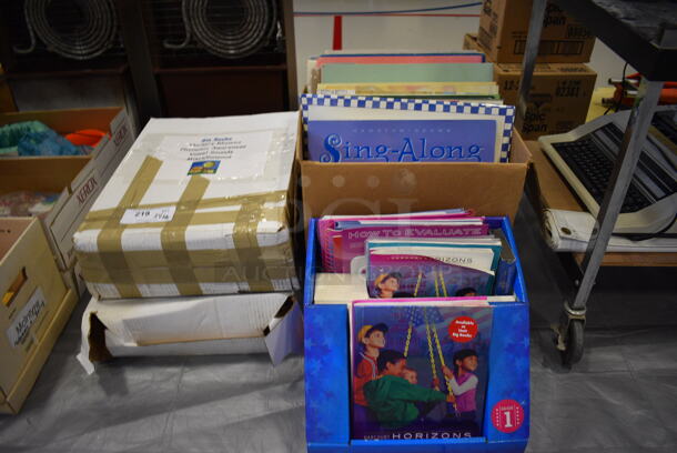 ALL ONE MONEY! Lot of 4 Boxes of Various Books! (Middle School Gym)