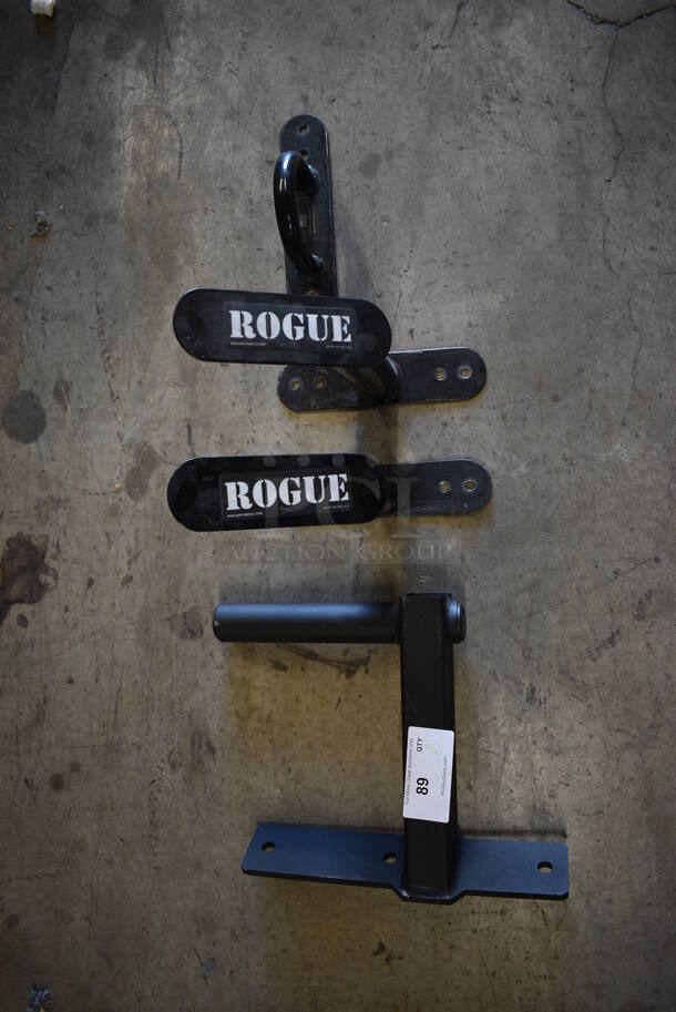 ALL ONE MONEY! Lot of Rogue Black Metal Wall Mount / Rope Holders