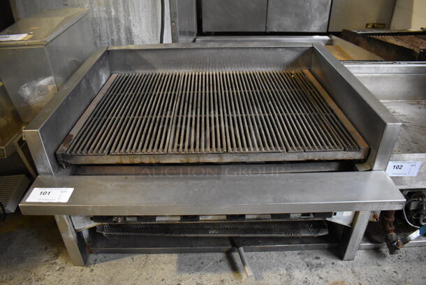 Stainless Steel Commercial Countertop Natural Gas Powered Charbroiler Grill. Comes w/ Gas Hose. 36x31x20