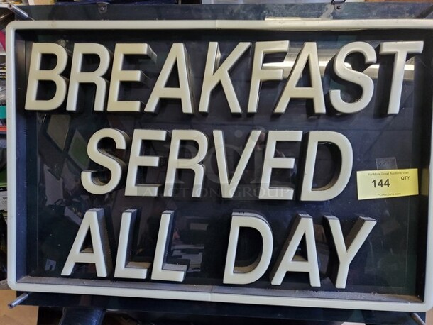 "BREAKFAS SERVED ALL DAY" Sign