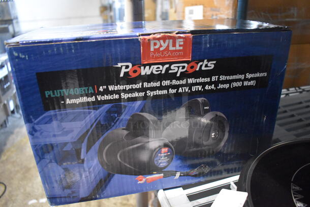 BRAND NEW IN BOX! Pyle PLUTV40BTA 4" Waterproof Rated Off Road Wireless BT Streaming Speakers. 