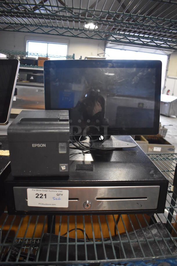 Elo 15.5" POS Monitor w/ Epson M313A Receipt Printer and Metal Cash Drawer