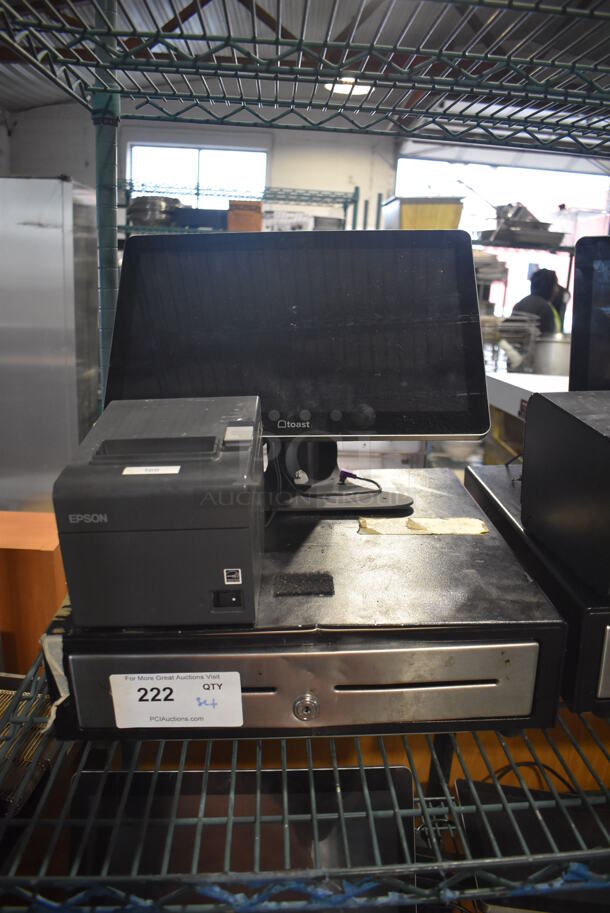 Toast 15.5" POS Monitor w/ Epson M267E Receipt Printer and Metal Cash Drawer