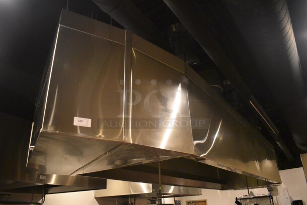 20' Aquamatic 4030 AM-SCA-D Stainless Steel Commercial Grease Hood w/ Make Up Air Vent. BUYER MUST REMOVE. 240x58x36. (Demo Kitchen)