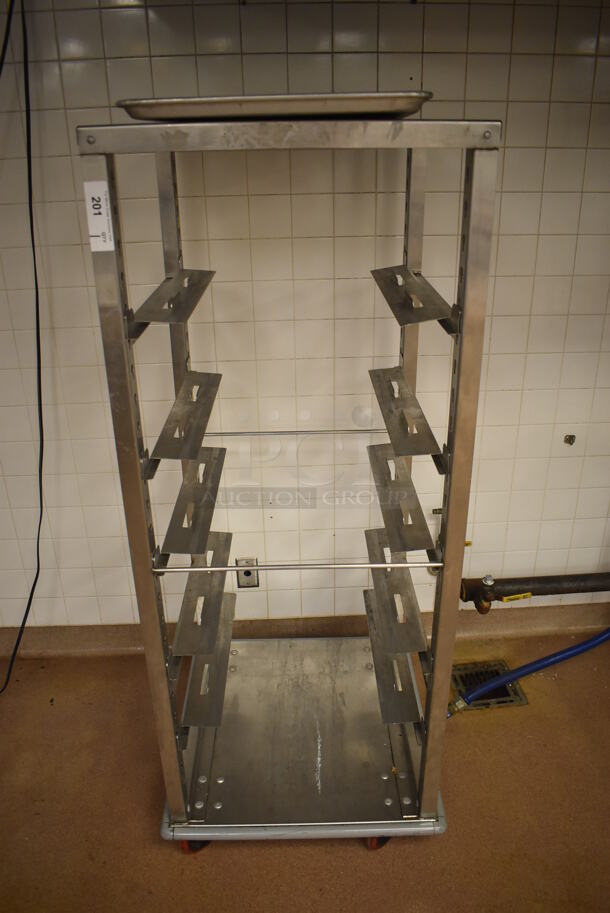 Metal Commercial Pan Transport Rack on Commercial Casters. 26x28x64. (Education Kitchen 2)