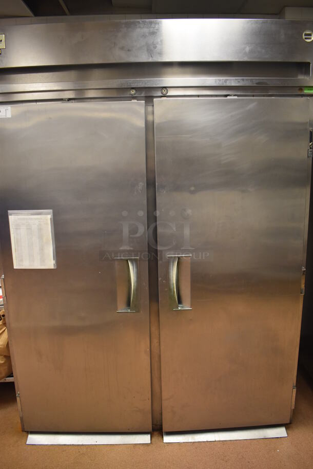 Delfield SRRI2-S Stainless Steel Commercial 2 Door Roll In Rack Cooler w/ Ramps. 115 Volts, 1 Phase. 66x38x89.5. Tested and Working! (Restaurant Kitchen)