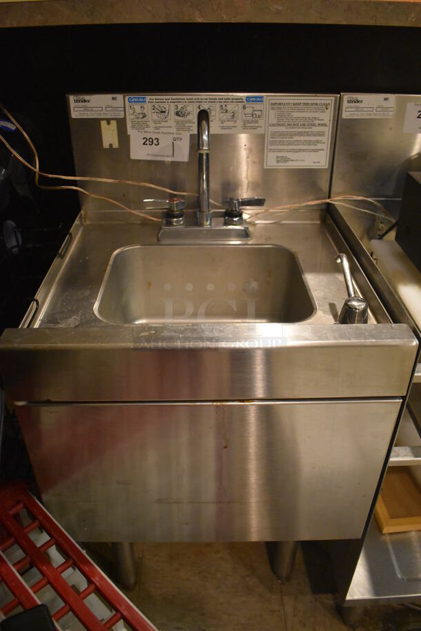 Glastender DBSA-18 Stainless Steel Commercial Single Bay Sink w/ Faucet and Handles. BUYER MUST REMOVE. 18x19x36. (Dining Room)