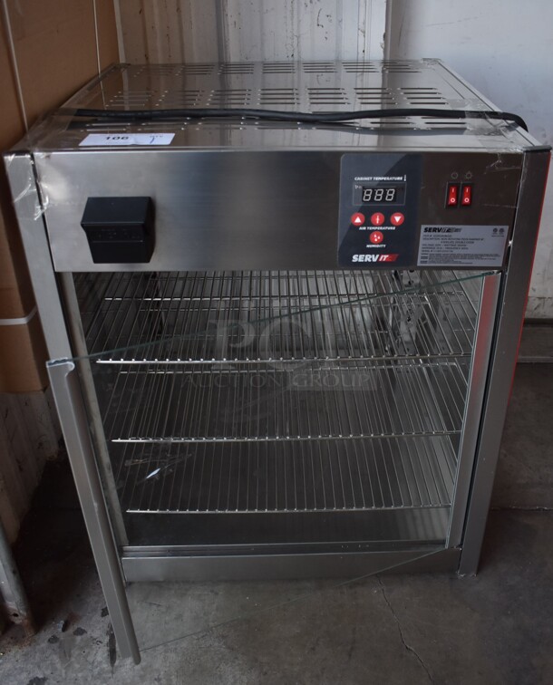 LIKE NEW! ServIt 423PDW18D2S 18" Self-Service Countertop Display Warmer with 4 Shelves. 120 Volts, 1 Phase. Unit Has Only Been Used a Few Times! 24x24x28. Tested and Working!