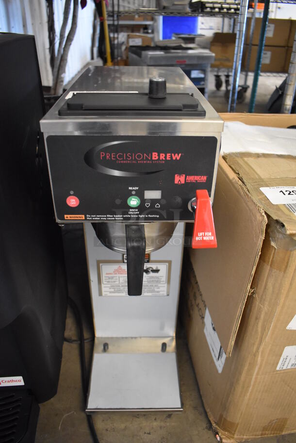BRAND NEW! Grindmaster B-SAP Stainless Steel Commercial Countertop Coffee Machine w/ Hot Water Dispenser, Metal Brew Basket. 120 Volts, 1 Phase. 8x20x26