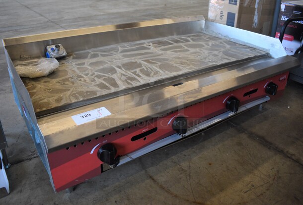 BRAND NEW! 2021 Avantco Chef Series 177CAG48MG Stainless Steel Commercial Countertop 48" Natural Gas Powered Flat Top Griddle. 120,000 BTU. 48x30x18. Tested and Working!