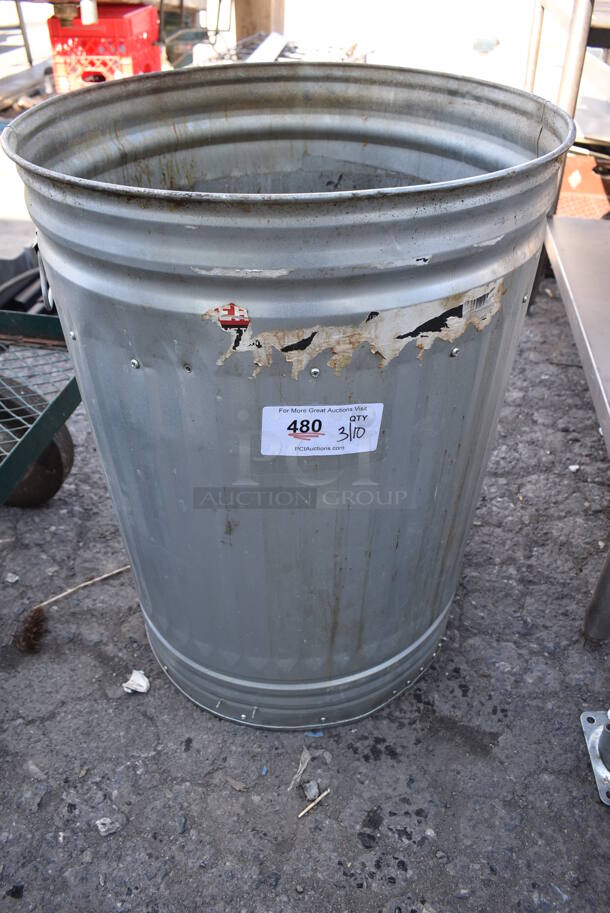 Metal Trash Can. Missing Bottom. 21x21x27