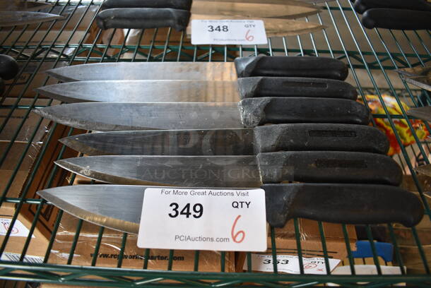 6 SHARPENED Stainless Steel Chef Knives. Includes 13". 6 Times Your Bid!