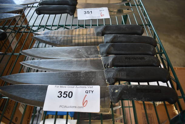 6 SHARPENED Stainless Steel Chef Knives. Includes 14". 6 Times Your Bid!