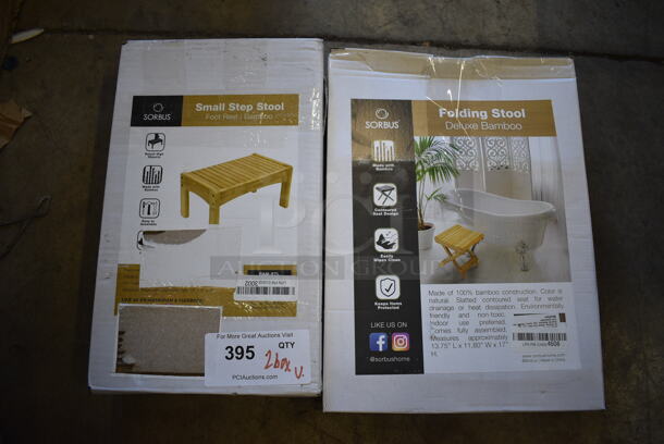 2 BRAND NEW SCRATCH AND DENT! Boxes; Sorbus Small Step Stool and Sorbus Folding Stool. 2 Times Your Bid!