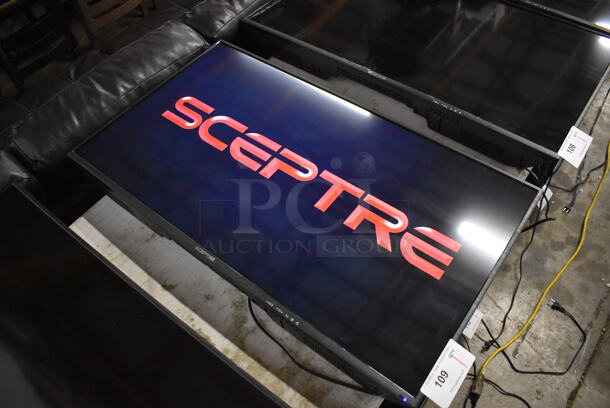 Sceptre H40 40" Television w/ Metal Wall Mount. 100-240 Volts, 1 Phase. Buyer Must Pick Up - We Will Not Ship This Item. Tested and Working!