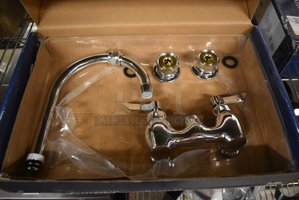 IN ORIGINAL BOX! Waterloo 750FW46G
 Wall Mount Faucet with 6" Gooseneck Spout and 4" Centers
