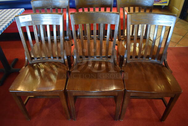 6 Wooden Dining Chairs. 6 Times Your Bid! (Dining Room)