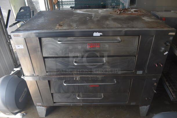 2 Marsal Double Stack Natural Gas Deck Pizza Oven w/ Stones on Legs. 2 Times Your Bid!