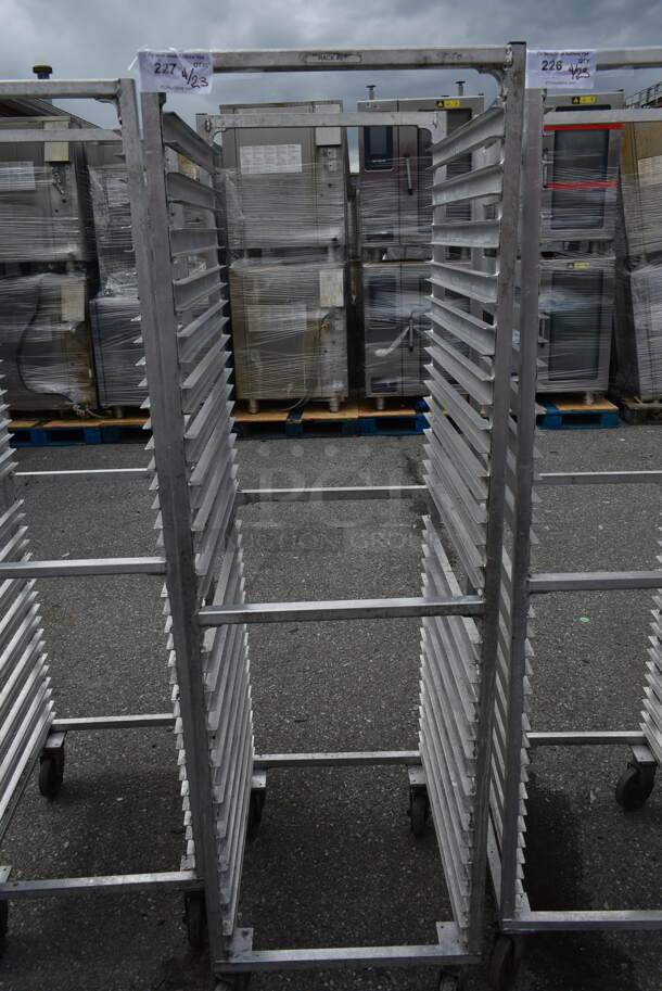 Metal Commercial Pan Transport Rack on Commercial Casters. 