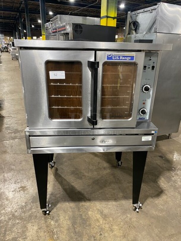COOL! US Range Commercial Gas Powered Single Deck Convection Oven! With View Through Doors! All Stainless Steel! On Casters! Model: SDG1