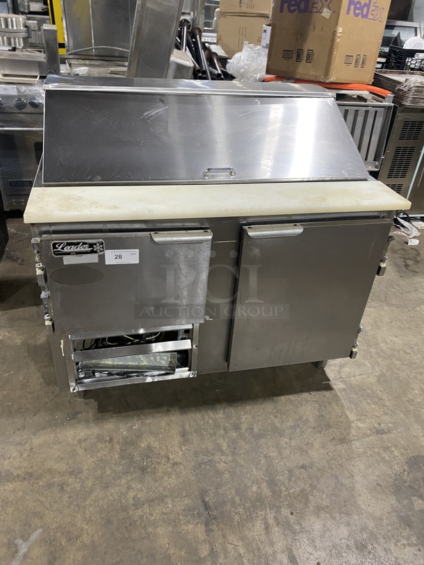 LEADER All Stainless Steel Eletric Powered! Sandwich/Salad Prep Table Cooler! Model: LM48 S/C SN:PW02C1829 115V/60Hz/ 1 Phase On Casters! - Item #1127237
