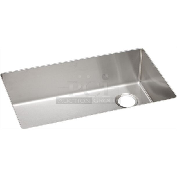BRAND NEW SCRATCH AND DENT! Elkay ECTRU30179R Crosstown Stainless Steel Single Bowl Undermount Sink. Stock Picture Used For Gallery Picture.