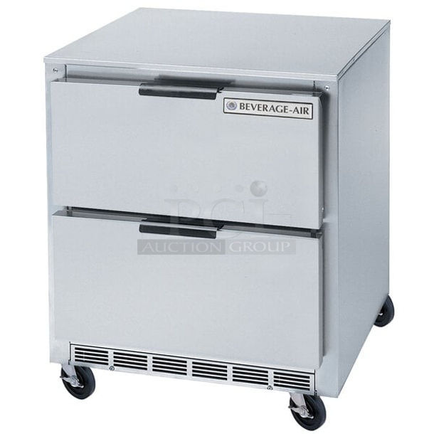 BRAND NEW SCRATCH & DENT!! Beverage-Air UCFD36AHC-2 36" Undercounter Freezer with 2 Drawers. Tested Working. Top drawer is dented. See photos. 36 x 29 1/4 x 34 5/8