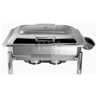 12 BRAND NEW! Steelite International 7351MW100 Chafing Dish 8 Qt. 22-1/2" X 17" X 11-3/4". 12 Times Your Bid! 